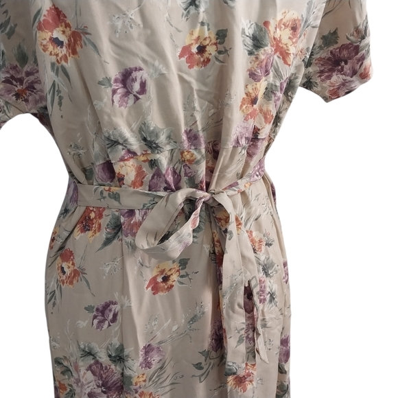 Vtg Susan Burrowes Size Large 90s Country Springtime Floral Cottagecore Dress - Picture 10 of 16